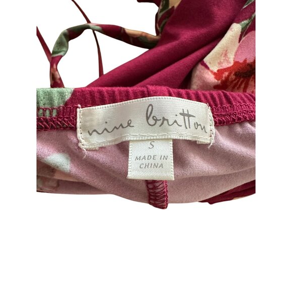 Nine Britton Vivienne Twist-Front Fitted Midi Floral Dress Sleeveless S NWOT - Picture 3 of 9